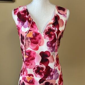 Floral Sleeveless Top - Crosby v-neck with ties.